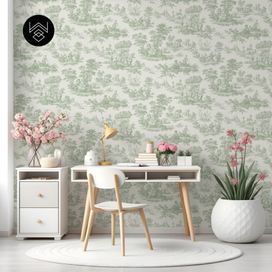 טפט ויקטוריה פאטרן ירוק