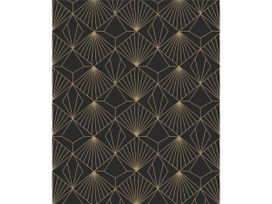 טפט שמש שחור זהב גיאומטרי תבליטי