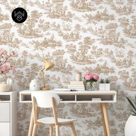 טפט ויקטוריה פאטרן חום