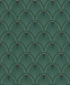 טפט מניפות ירוק לבן שחור