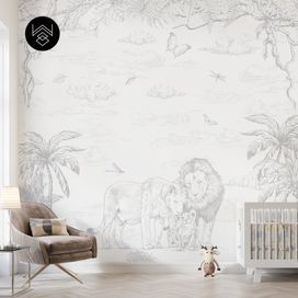 טפט מילאן אריות אפור