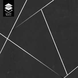 טפט גיאומטרי שחור פחם פסי כסף