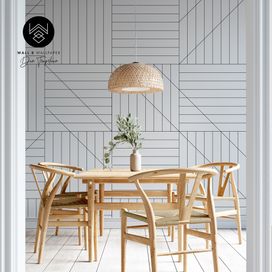 טפט מינימל ליין 3 שחור לבן