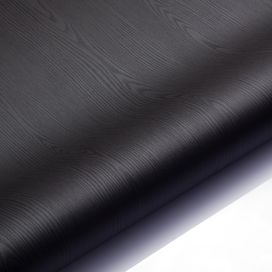 טפט מדבקה פרימיום דמוי עץ שחור מט