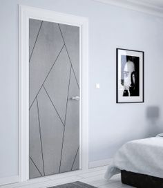 טפט לדלת בטון אלכסונים בשחור