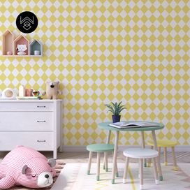 טפט מעויינים קידס 7 צהוב לבן