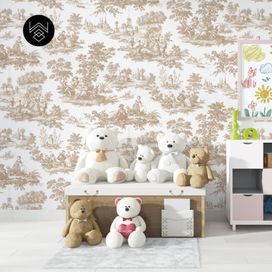 טפט ויקטוריה פאטרן חום