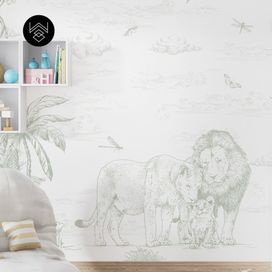 טפט מילאן אריות ירוק מעושן