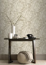 טפט עלים זהב על רקע בז' בהיר