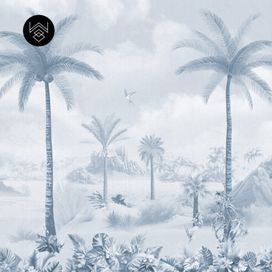 טפט פאלם פייד 4 כחול