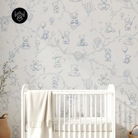 טפט מילאן דובונים כחול אפור 2