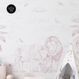 טפט מילאן אריות ורוד מעושן