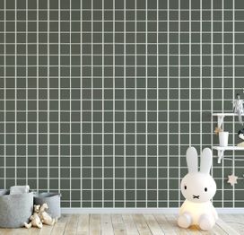 טפט משבצות לא סימטרי ירוק כהה