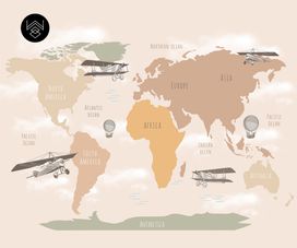 טפט מפת עולם ומטוסים 2